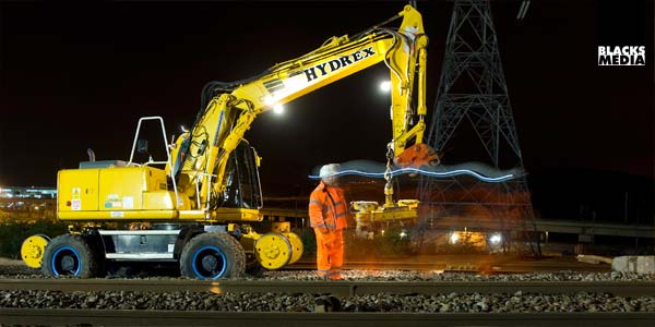 night work rail industrial photography